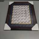 Diploma Frame 8.5x11 with Mat Navy Blue & Gold - 11x14 Display for Certificate/Degree - Graduation Gifts - Mahogany Wood with Gold Beads - Wall Mount & Tabletop Display