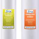 iSpring F2WGB22BKS 4.5” x 20” 2-Stage Whole House Water Filter Replacement Pack, Reduces Sediments, Heavy Metals, Chlorine, PFAS, Hydrogen Sulfide, Chloramine, Fits WGB22B-KS