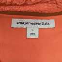 Amazon Essentials Women's Sherpa Long-Sleeve Mock Neck Full-Zip Jacket with Woven Trim, Brown Coral Pink Color Block, Medium