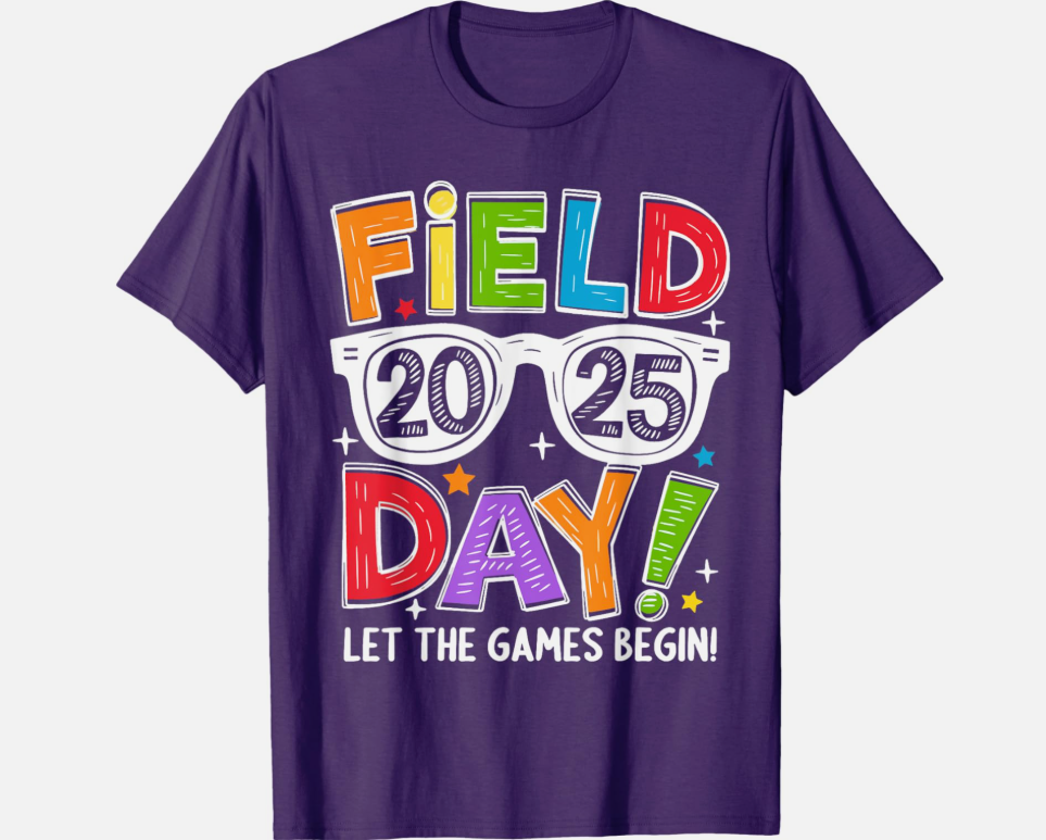 Field Day Let The Games Begin 2025 Kids Boys Girls Teachers T-Shirt S and XS Youth