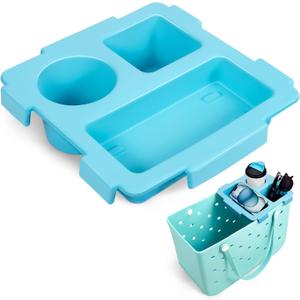 Half Topper Tray Accessories for Bogg Bag X-Large, Waterproof EVA Phone Holder & Top Cup Holder Fit for Stanley Cup 40oz - Organizer & Tray Topper for Bogg Bag (Blue)
