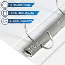 2-inch 3 Ring Binder with 2 Interior Pockets, Heavy Duty 2'' Binders Holds US Letter Size 8.5'' x 11'' Paper - Versatile Binders for Office, Home, and School Use, 6 Pack (White)