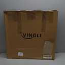 VINGLI 6ft Pop up Artificial Christmas Pine Tree with 150 Warm White Lights, Xmas Tree Holiday Party Decorations with Sturdy Metal Stand (Gold&Silver)