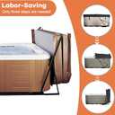 Adjustable Hot Tub Cover Lift Bar, Spa Cover Lifter with Height 31"-46" & Maximum Width 96in, Rustproof Heavy-Duty Design, No-Drill Installation for Most Rectangular Indoor/Outdoor Spas