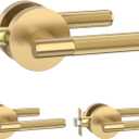 Amerdeco 3 Pack Champagne Bronze Passage Knurled Door Handles, Heavy Duty Non-Locking Door Lever for Hall, Closet, Office Area, Shopping Malls AM0016