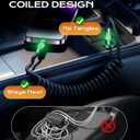 chubbycable Neon Chubby Neon Glow Coiled USB C Cable for Car 100W Fast Charging Spring Cable with Gradient Illumination Compatible with iPhone 17-15 Series, Pink, USB-A to Type-C, 1.64FT-4.43FT