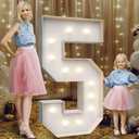4FT Marquee Light Up Numbers 5,Party Decoration Large Marquee Light Up Letters with Weighted Water Bag,Pre-cut Foam Board Set Can Be Used for Birthdays,Weddings,Baby Anniversaries