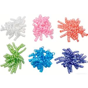 6pcs Self Adhesive Curly Bows for Gift Wrapping, Sparkling Ribbon Bows for Present Boxes, Birthday, Christmas, Wedding Decorations