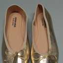 FEVERSOLE Women's Macaroon Colorful Memory Foam Cushion Insock Patent Ballet Flat 8