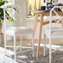 Bali & pari Sergio Wood Counter Stool, Chippendale Style White, Counter Height