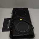 OVENTE Countertop Infrared Double Burner, 1700W Electric Hot Plate and Portable Stove with 7.75" and 6.75" Ceramic Glass Cooktop, 5 Level Temperature Setting and Easy to Clean Base, Black BGI102B