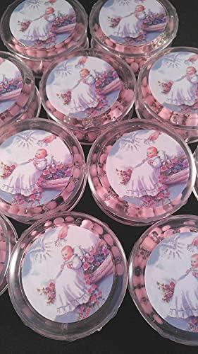 YRP 12 pcs New Pink Scented Wooden Rosaries Baby Baptism Party Favors Recuerdos Rosario