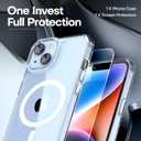 TAURI 3 in 1 Magnetic for iPhone 14 Case Clear, [Compatible with MagSafe] with 2X Screen Protectors, Military-Grade Drop Protection Shockproof Slim 14 Cover 6.1 Inch