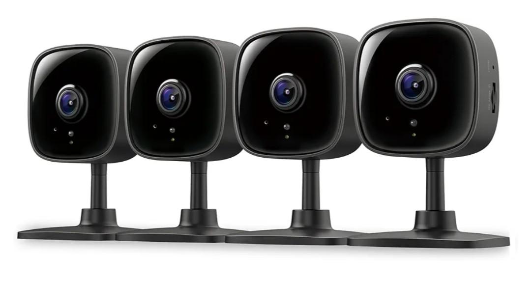 Tapo 1080P Indoor Wired Security Camera - Works as a Baby Monitor & Pet Camera, Motion Detection, 2-Way Audio, Siren, Night Vision, Subscription-Free Local Storage or Optional Cloud, C101(4-Pack)