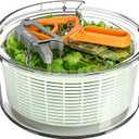 MR.SIGA Large Salad Spinner, Fruit Washing Bowl with Strainer, Salad Dryer for Washing, Spinning, and Draining Greens, Fruits, and Vegetables, 6.87 Quart Capacity