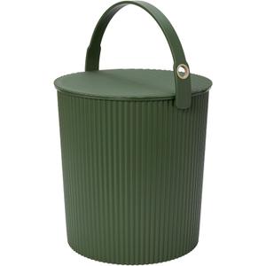 Hachiman Extra Large Bucket - 5.3 Gallon Heavy Duty Bucket with Lid and Handle - Hands-Free Filling - Easy to Stack and Store - Indoor Outdoor Use - 13.3" x 13" - Garden Green
