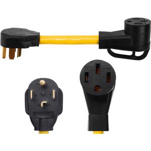 NEMA 14-30P to 14-50R ETL Listed 120V/240V 30 Amp 4 Prong Male Plug to 50 Amp 4 Prong Female Outlet Receptacle Generator Welder Dryer EV Charger Compatible with Tesla RV Power Cord Adapter