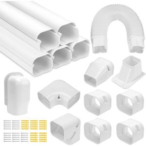 Cenipar 3" W 18.5Ft Mini Split Line Set Cover Line Set Cover Kit for Air Conditioner Mini Split Air Conditioner Heat Pump Durable Protection for Mini Split AC and Systems, Easy Installation