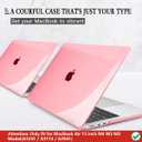 CISSOOK for MacBook Air 15 Inch 2023 2024 2025 2026 Case Pink, Plastic Hard Shell Case with Keyboard Cover for MacBook Air 15 M2 M3 M4 M5 Model A2941 A3114 A3241 A3448, Crystal Pink