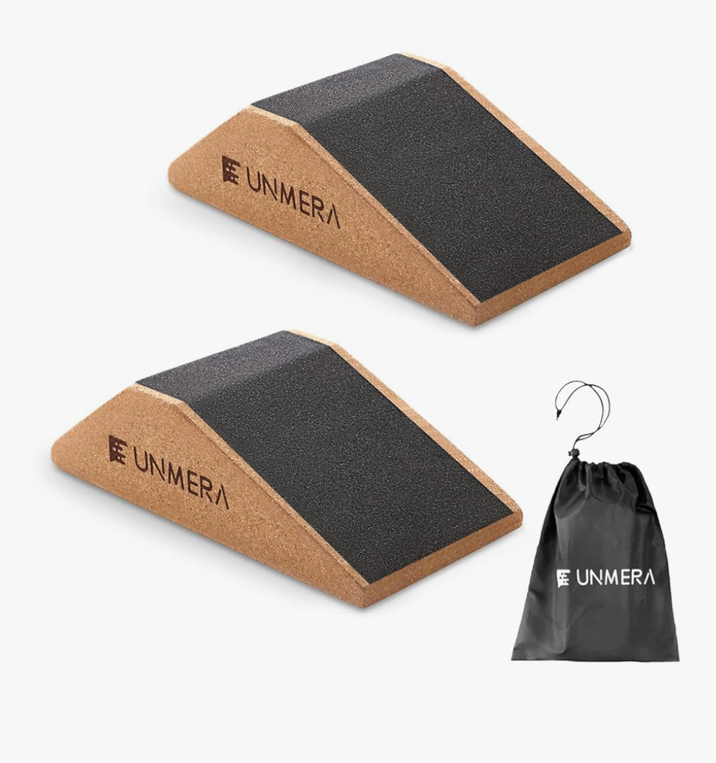 UNMERA Squat Wedge Block 2PCS Non Slip Professional Ramp, Platform for Heel Elevated Squats and Calf Raises