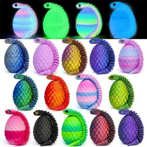 18PCS 3D Printed Snake Toy, Easter Basket Stuffers Mini Mystery Crystal Egg Fidget Toy, 3D Printed Animals Unique Easter Basket Essentials for Kids,Party Favors for Kids 8-12 (18PCS-A)