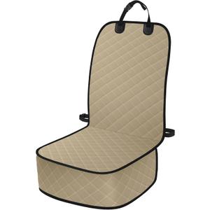 Dog Car Seat Covers, Waterproof Front Seat Cover for Dogs, Scratch-Proof, Nonslip Pet Passenger Seat Cover Protector, Universal Fit for Cars Trucks SUVs, Standard Size, Khaki