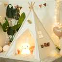 RongFa Teepee Tent for Kids-Portable Children Play Tent Indoor Outdoor (White), 48x48x56 inches