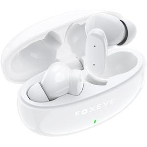 Pack of 2, Foxeye Wireless Earbuds, Bluetooth 5.3 Earbuds Stereo Bass, Bluetooth Headphones in Ear Noise Cancelling Mic, 30 Hour Playtime, USB C Mini Charging Case Ear Buds, 10mm Drivers with Big Bass (White)