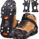 ZUXNZUX Crampons, Ice Cleats for Shoes and Boots, Silicone Stainless Steel Grippers Shoe Spikes Grips Traction for Snow, Winter Hiking Climbing Ice Fishing
