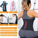 LEINIDINA Womens Waist Trainer Corset with Zipper Sweat Waist Trimmer for Women Workout Belt Corset Shapewear (Black)