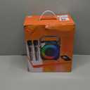 Karaoke Machine, Portable Bluetooth Speaker with 2 Wireless Microphones for Adults & Kids with Lights, Karaoke Microphone with PA System Supports USB/TF/FM/AUX for Home Party Home System Packages (Black)