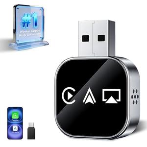Wireless Carplay Adapter Screen Mirroring Adapter for Car Mirror Phone to Car Screen 2026 Auto Linker Pro 3 in 1 Bluetooth USB Apple Carplay and Android Auto Watch Tv Airplay Smart Box