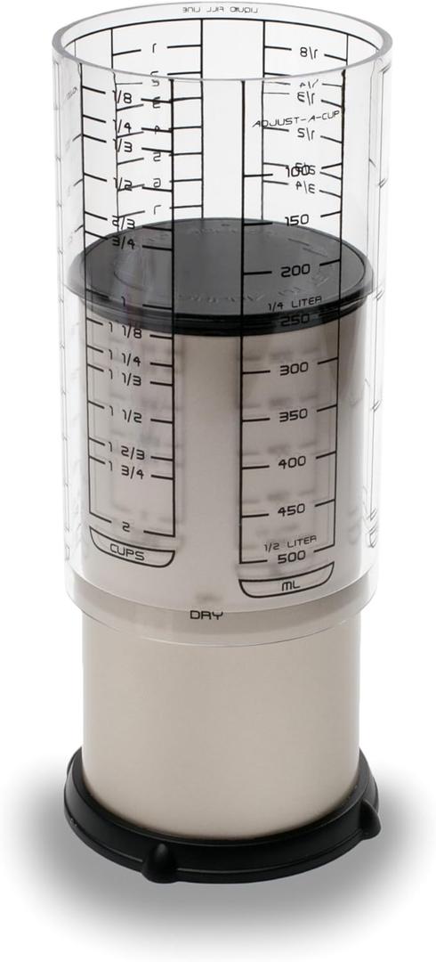 KitchenArt Professional Series 2 Cup Adjust-A-Cup, Champagne Satin, Adjustable, 1/8 to 2-Cup