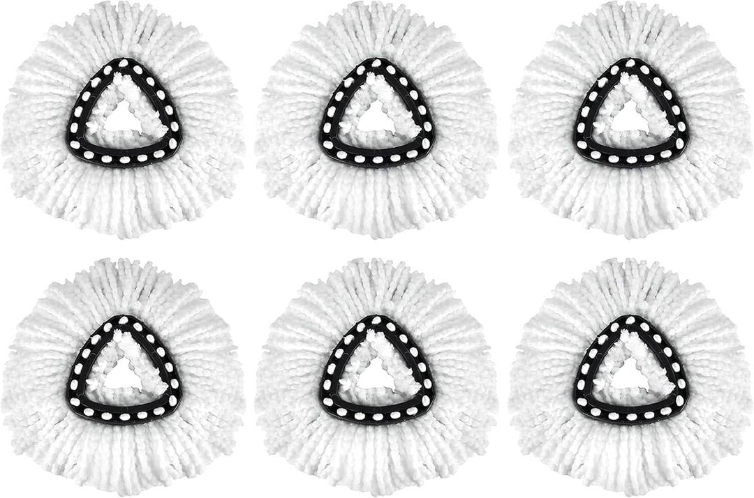 6 Pack EasyWring Spin Mop Refill - Compatible with O-Ceda, Microfiber Floor Spinning Heads Mop Head Replacement
