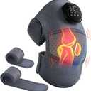 Knee Massager with Heat and Vibration, Cordless Heating Pad for Knee, 3-in-1 Massager for Knee Shoulder Elbow, Portable Washable Heated Knee Brace for Arthritis, with 2 Extension Straps