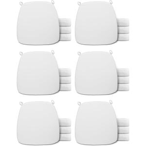 Spiareal Wedding Chiavari Chair Cushion 15 x 15 Inch Seat Cushion Dining Chair Pads with Ties Non Slip Memory Foam Kitchen Chair Pad for Wood Resin Chiavari Chairs Party Decor(White, 24 Pieces)