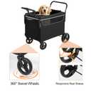 GarveeLife Large Dog Stroller Wagon, 2-in-1 Push-Pull Pet Wagon Cart with Ramp for Medium Dogs, Foldable All Terrain Design, One-Step Brake, Ideal for Outdoor Walks, Hiking & Camping
