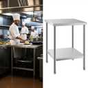 NSF Stainless Steel Table for Prep & Work 24 x 24 Inches, Commercial Heavy Duty Food Prep Worktable with Undershelf for Restaurant, Home and Hotel Christmas Preparation Table