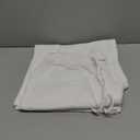 Womens Linen Pants Elastic High Waisted Wide Leg Drawstring Casual Loose Cropped Pants with Pockets (Medium, White)