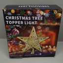 Christmas Tree Topper Star Lighted with 6 Projection Modes,Christmas Star Tree Topper Projector Built-in LED Rotating Lights,3D Glitter Dynamic Projector Party Christmas Decorations (Gold)
