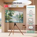 Artistic Easel TV Stand for 43-65 in TVs up to 88 lbs, Black Walnut