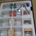 12Pack Overnight Oats Containers with Lids, 16oz, 8oz & 4oz Glass Jars with Airtight Lids, Wide mouth Mason Salad jars, Glass Food Storage Containers for Yogurt Chia Pudding Snacks Cereal & Spices