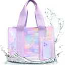 Case-Mate Official Soap Bubble Beach Tote - Iridescent Beach Bag with Phone Pouch for Women - Waterproof, Foldable & Washable - Tote Bag for Beach, Pool, Travel and Vacation - Large