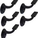 QCAA Heavy Duty Zinc Die Cast Handrail Bracket, Powder Coated, Matte Black, 5 Pack, Made in Taiwan