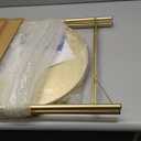 danpinera 2-Tier End Table, Outdoor Side Table Metal Round Side Table with Removable Tray, Small Folding Accent Table, Anti-Rust Nightstand for Bedroom Balcony Patio Living Room (Gold)