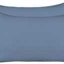 Stretch Jersey Pillow Cases with Invisible Zipper, Universal Size fit All King, Queen and Standard Size Pillows, Modal Rayon Spandex 180 Gram, Soft Than Cotton, Pack of 2, Denim Blue
