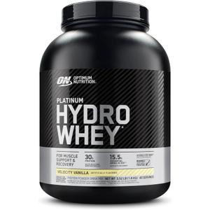 Optimum Nutrition Platinum Hydrowhey Protein Powder, 100% Hydrolyzed Whey Isolate Powder, Flavor: Velocity Vanilla, 3.5 Pounds (Packaging May Vary)
