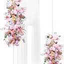 Putros 6FTx2.6FT White Metal Wedding Arch Balloon Backdrop Stand Arched Frame for Ceremony Birthday Party Anniversary Bridal Graduation Decoration (6x2.6FT(HxW))