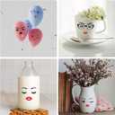 12 Pcs Face Stickers, Face Stickers for Flower Pots, Face Decals for Holiday Party Supplies DIY Crafts Flower Pots Decoration