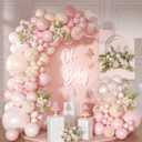 Pink Balloon Arch Kit 126 Pcs Light Pastel Pink Sand Balloon Garland Kit Include Macaron Orange Balloons for Wedding Birthday Baby Shower Gender Reveal Decorations